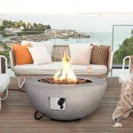 Modern Round Propane Fire Pit Table for Outdoors