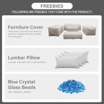 7-Piece Light Grey Outdoor Rattan Furniture Set