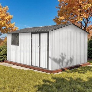 12' x 10' Metal Outdoor Storage Shed with Windows