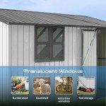 12' x 10' Metal Outdoor Storage Shed with Windows