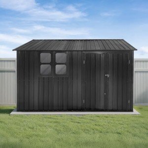 Large Steel Storage Shed with Window and Vents