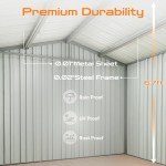 Large Steel Storage Shed with Window and Vents