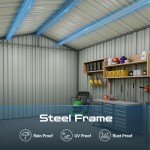 12' x 10' Metal Outdoor Storage Shed with Windows