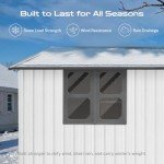 12' x 10' Metal Outdoor Storage Shed with Windows