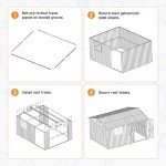 Large Steel Storage Shed with Window and Vents