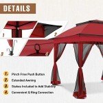 Red 11x11 Outdoor Pop-Up Gazebo with Mesh Walls