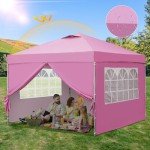Pink 10x10ft Pop Up Canopy Tent for Events