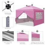 Pink 10x10ft Pop Up Canopy Tent for Events