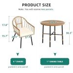 5-Piece Wicker Patio Dining Set with Umbrella Hole