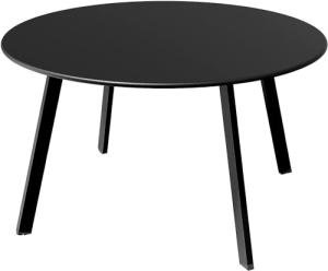 Black Round Steel Patio Coffee Table, Weather Resistant