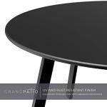 Black Round Steel Patio Coffee Table, Weather Resistant