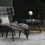 Black Round Steel Patio Coffee Table, Weather Resistant