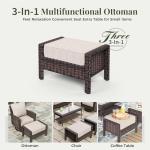 5-Piece Wicker Patio Furniture Set with Swivel Chairs