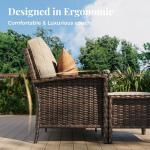 5-Piece Wicker Patio Furniture Set with Swivel Chairs