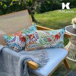 Set of 2 Water-Resistant Patio Lumbar Pillows
