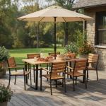 Acacia Wood Patio Dining Table for 6