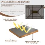 Erommy Outdoor Hardtop Pavilion with Netting 10'×13