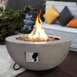 Modern Round Propane Fire Pit Table for Outdoors
