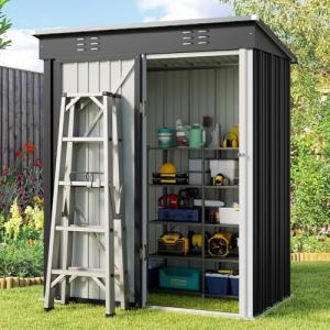 Gizoon Dark Gray Outdoor Storage Shed with Vent