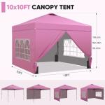 Pink 10x10ft Pop Up Canopy Tent for Events