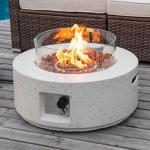 28" Round Outdoor Propane Fire Pit Table