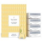 Tea Forte English Breakfast Premium Organic Caffeinated Black Tea Blend Bulk Pack, 40 Count Individually Wrapped Handcrafted Pyramid Infuser Tea Bags