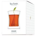 Tea Forte Poom Double Wall Glass 10 ounce Tea Cup for Hot or Iced Tea