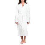 Kashwere Seasonless Lightweight Robe (White, Adult Size L, Unisex) Luxury Yarn Lightweight Spa Robe - Warm & Cozy Ultra Soft Bathrobe for Men & Women
