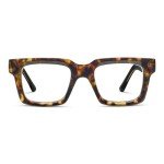 Peepers by PeeperSpecs Women's Spotlight Blue Light Blocking Reading Glasses and No Correction Eyewear Square, Tortoise/Black, 1.5