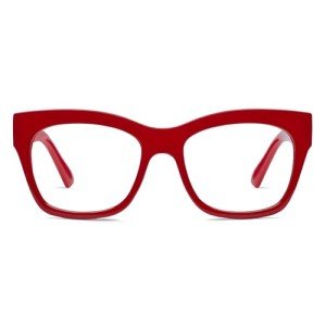 Peepers by PeeperSpecs Women's C'est La Vie Soft Square Blue Light Blocking Reading Glasses, Red, 54 + 1.5