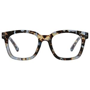 Peepers by PeeperSpecs Women's to The Max Soft Square Oversized Progressive Light Blocking Glasses, Blue Quartz, +1.50 + 1.5