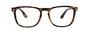 Peepers by PeeperSpecs Dylan Square Blue Light Blocking Reading Glasses, Tortoise, 53 + 0