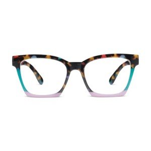 Peepers by PeeperSpecs Women's Birdie Square Reading Glasses, Peepfetti Tortoise, 1.50 + 1.5