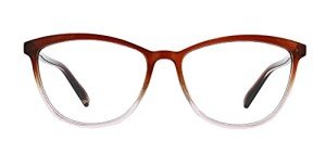 Peepers by PeeperSpecs Women's Wren Cat Eye Blue Light Blocking Reading Glasses, Rust/Pink, 55 + 1.5