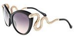 Roberto Cavalli Cateye Sunglasses RC889S Menkab 01B Black/Rose Gold 889