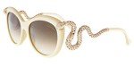 Roberto Cavalli Cat-Eye RC889S Menkab Sunglasses (25F Ivory/Rose Gold, Brown Gradient)