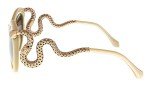 Roberto Cavalli Cat-Eye RC889S Menkab Sunglasses (25F Ivory/Rose Gold, Brown Gradient)