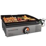 Blackstone 1971 Original 17” Tabletop Griddle with Stainless Steel Front Plate, Powder Coated Steel, Black
