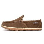 Minnetonka Men's Tilden Moccasin Suede Indoor and Outdoor Slippers, Autumn Brown, 10 M