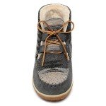 Minnetonka Womens Torrey Laceup Boot, Grey, Size 9