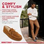 Minnetonka Men's Pile Lined Hardsole Brown Suede 14 M US