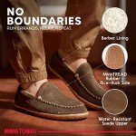 Minnetonka Men's Tilden Moccasin Suede Indoor and Outdoor Slippers, Autumn Brown, 10 M