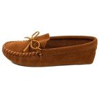 Minnetonka Men's Leather Laced Softsole Moccasin, Brown, 10 W