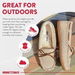 Minnetonka Camp Tie Moc - Moccasin Outdoor/Indoor Slippers for Women Charcoal, 9 M