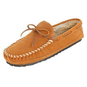Minnetonka Men's Casey Moccasin Slippers Cinnamon 9.5 M