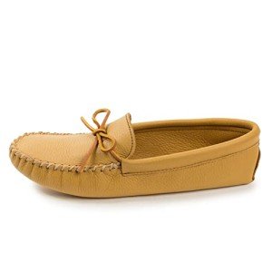 Minnetonka Men's Double Softsole, Natural Deerskin, 9 M US