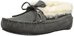 Minnetonka Women's Chrissy Bootie Flat,Grey,8 M US