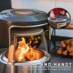 Solo Stove Bonfire Pi Fire | Pizza Oven Accessory for Bonfire Fire Pit, Incl. Carry Case & Cordierite Pizza Stone, Wood Burning Assembly, Stainless Steel, (H x Dia): 16.9 x 19.3 in, 19.6 lbs