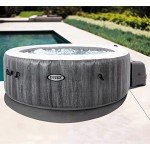 INTEX 28441EP PureSpa Greywood Deluxe Spa Set: Includes Energy Efficient Spa Cover – Spa Control App – Wireless Control Panel – 6 Person Capacity – 85" x 28"