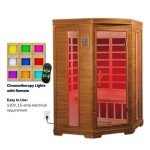 Dynamic Hemming 2 Person Infrared Corner Sauna for Home, Low EMF Indoor Saunas Full Size Indoor Personal Spa 49" x 48" x 76"
